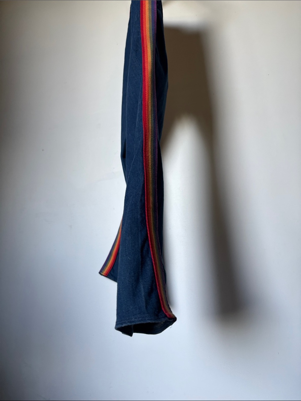 Vintage Navy Flare Jeans with Rainbow Track Side Stripe Size 6 RARE - Picture 4 of 9